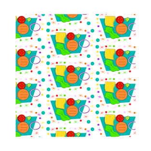 Cheeseburger Toppings Pattern T-Shirt