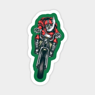 Santa Motorcycle Riding Bike Design Magnet