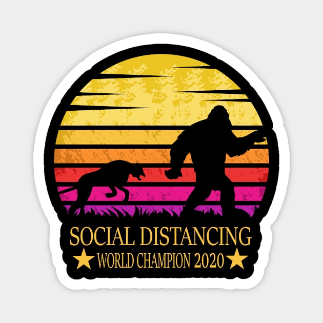 Bigfoot Social Distancing World Champion Magnet by sufian