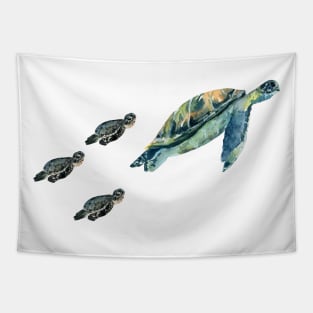 Sea turtle single parent family Tapestry