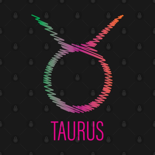 Taurus Zodiac Scribble Multicolor by centeringmychi