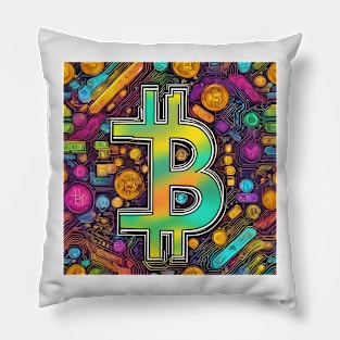 Bitcoin colorful Pillow