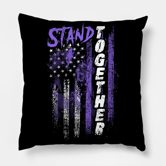 Eating Disorders Awareness Stand Together Flag Pillow by KHANH HUYEN