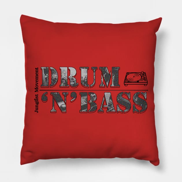 Music Junglist Drum And Bass  (Jungle is Massive) Pillow by kidzar