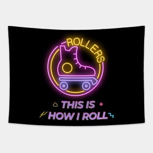 Retro Roller Skates Cute Neon This is how I roll skate girls kids Tapestry