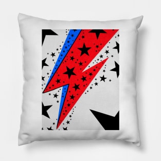 Red and Blue Lightning Bolt Starman Blackstar Pillow