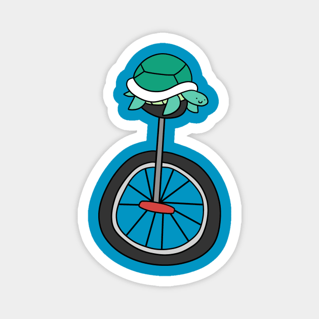 Unicycle Turtle Magnet by saradaboru