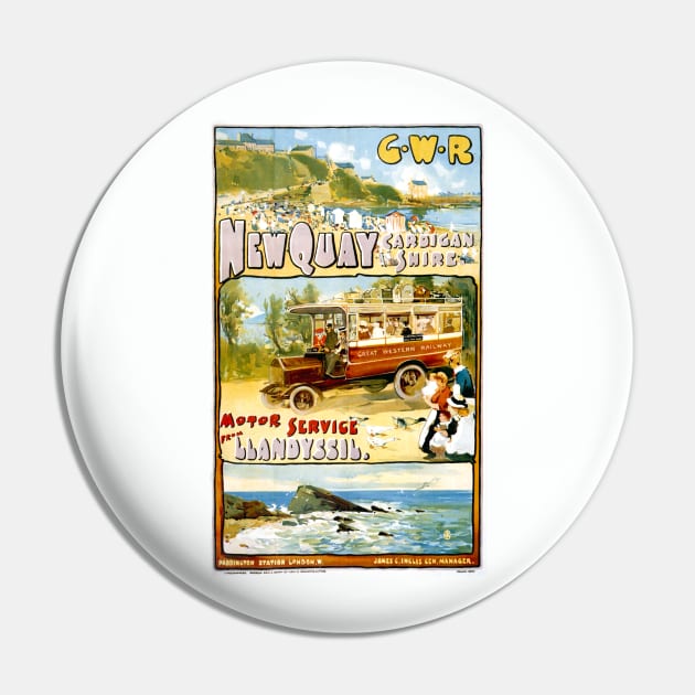 Vintage Travel Poster - New Quay Pin by Starbase79