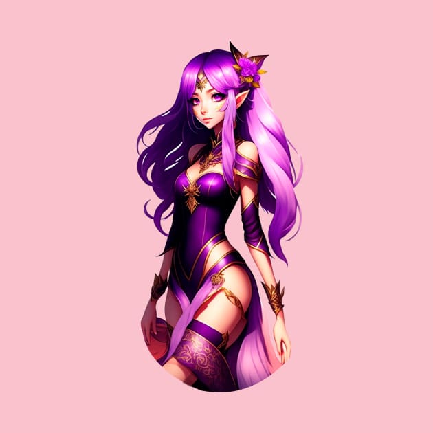 Purple elf girl style by mis_lemona