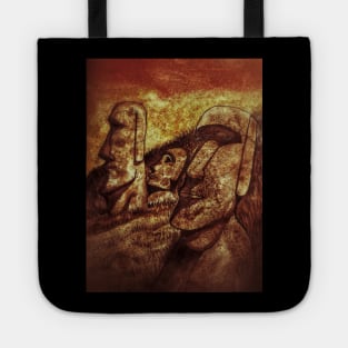 Easter Island Statues Grunge Tote