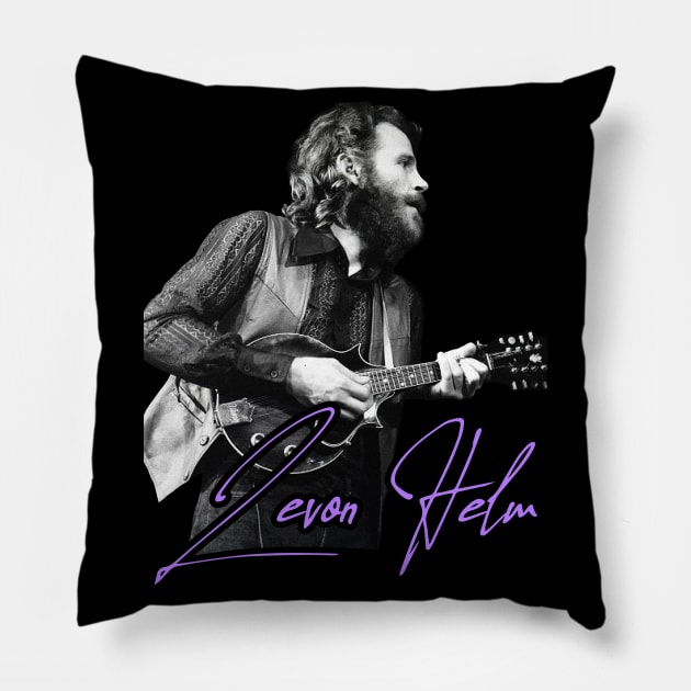 Levon Helm // Retro Electric Dirt FanArt Tribute Pillow by darklordpug