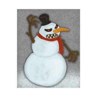 Evil Snowman in a snowstorm T-Shirt