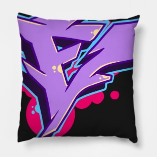 Letter E - Graffiti Street Art Style Pillow