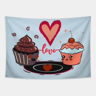 Cute Cupcake Lovers Tapestry