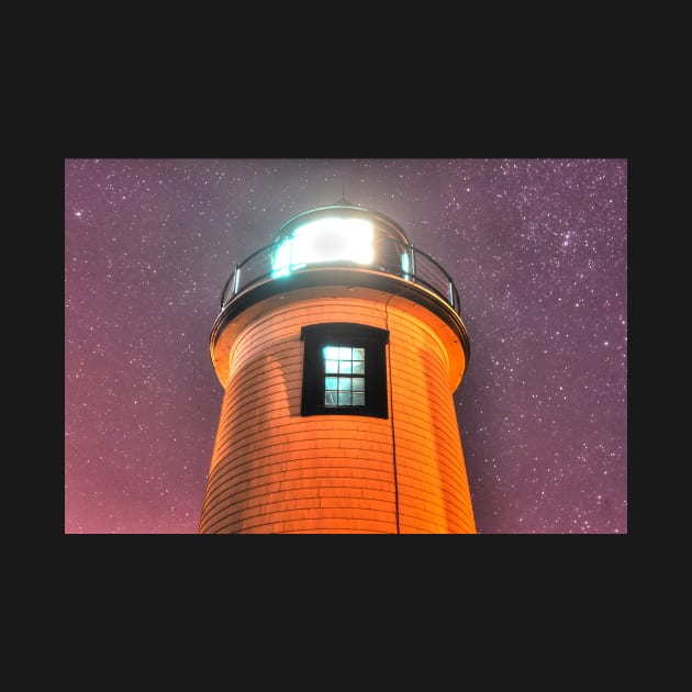 Newburyport Harbor Starry Sky over the Lighthouse by WayneOxfordPh