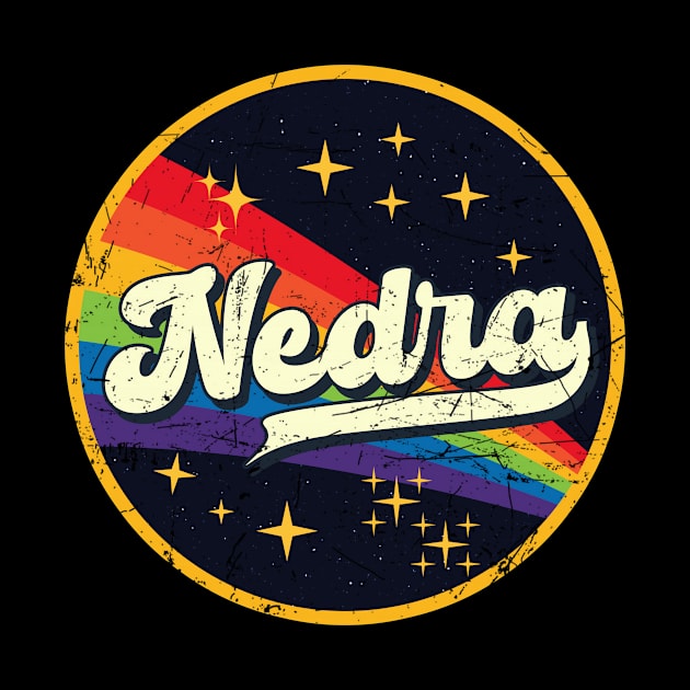 Nedra // Rainbow In Space Vintage Grunge-Style by LMW Art