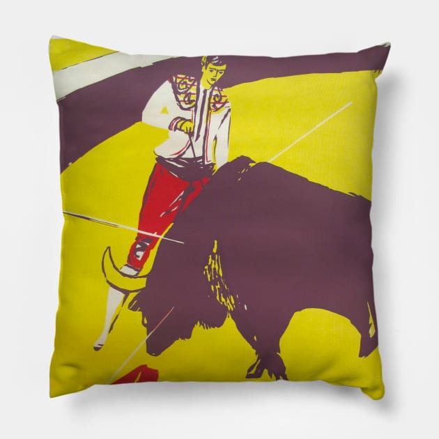 Barcelona with Swiss Air - Vintage Travel Pillow by Culturio