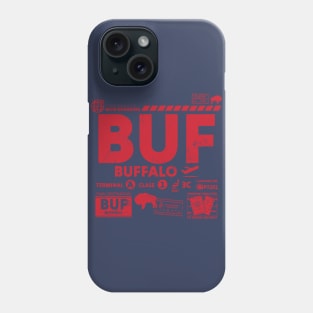 Vintage Buffalo BUF Airport Code Travel Day Retro Travel Tag New York Phone Case