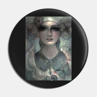 fashion exotic woman metallic designer print drawing Pin