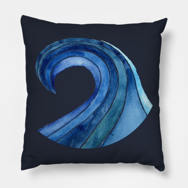 Ride the wave Pillow by JenPolegattoArt