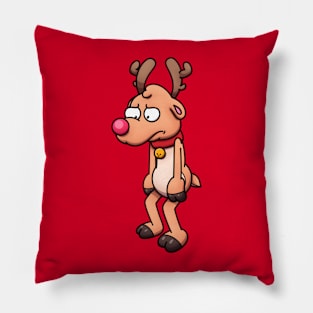 Sad Christmas Reindeer Pillow