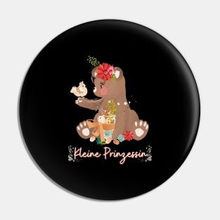 Teddy Bär Kleine Prinzessin Blumen Süß Pin