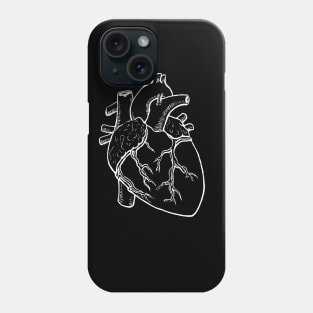 Anatomical Heart (white lines) Phone Case