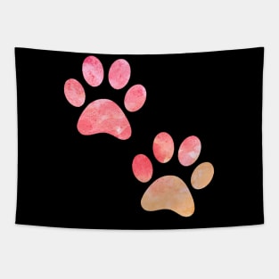 watercolor dogs paw, watercolor dog paw pink, watercolor puppy paw watercolour puppy paws Tapestry