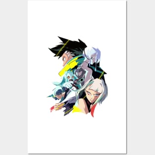 Cyberpunk Anime-style Ninja With Power Gauntlets Print Wall 