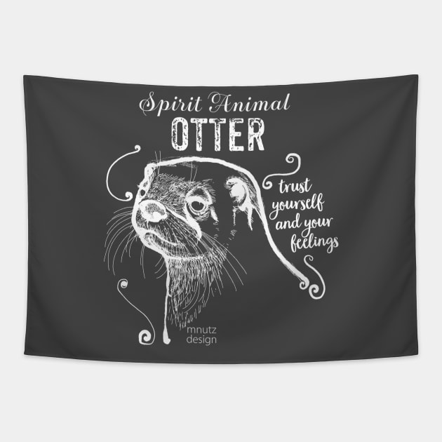 Spirit animal - Otter white Tapestry by mnutz
