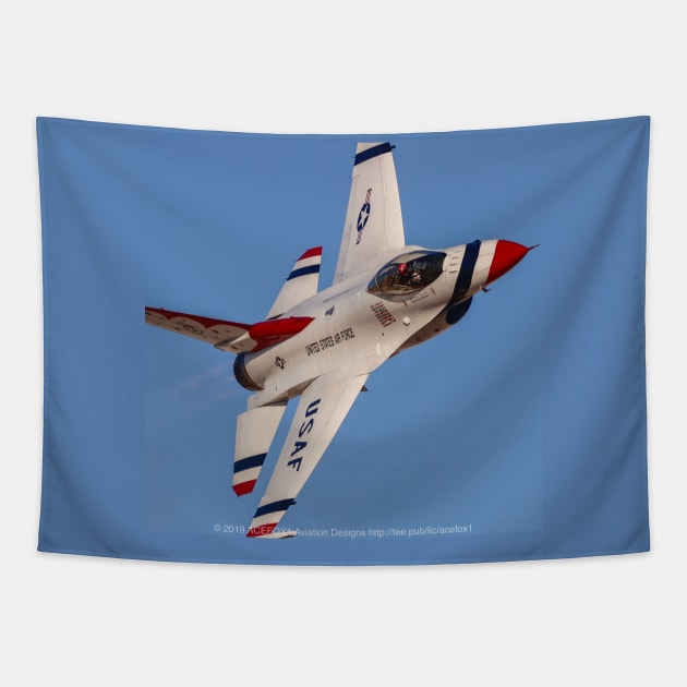 F-16 Thunderbird 5 Sneak-Pass Tapestry by acefox1