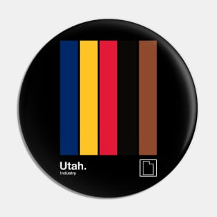 Utah State Flag // Original Minimalist Artwork Poster Design Pin