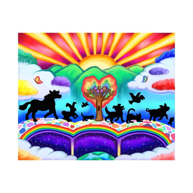 Pets Arrival at the Rainbow Bridge by Art by Deborah Camp