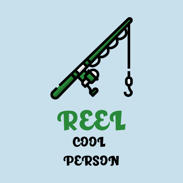 Reel Cool Person Fishing T-Shirt by FunTeeGraphics