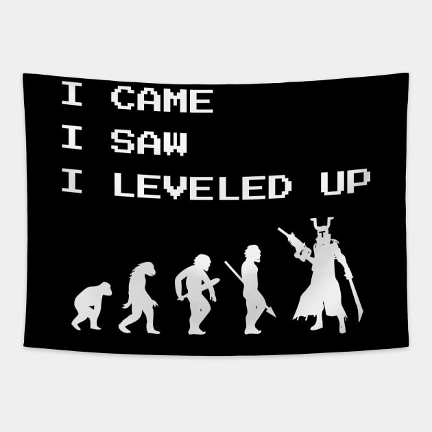 I Came I Saw I Leveled Up Gamer Video Games Fan Tapestry by atomguy