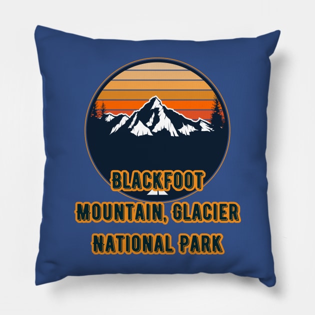 Blackfoot Mountain, Glacier National Park Pillow by Canada Cities