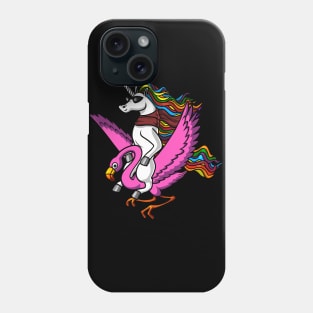 Unicorn Riding Flamingo Bird Phone Case