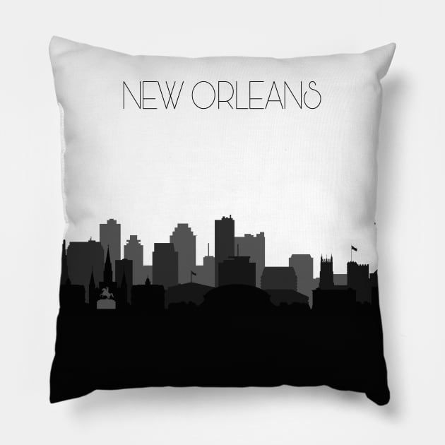 New Orleans Skyline V2 Pillow by inspirowl