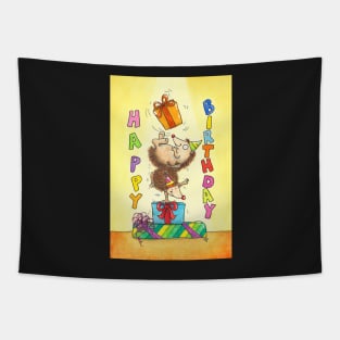 Juggling Birthday Hedgehogs Tapestry