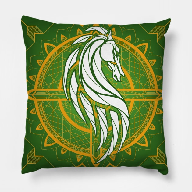 Riders of Rohan (Heraldic Colours) Pillow by njonestees