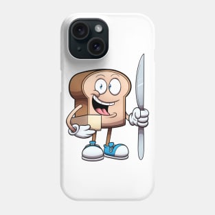 Bread Character With Knife And Butter Phone Case