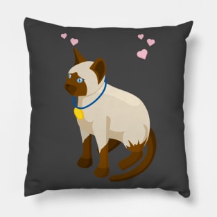 3d effect cute cat with medal Pillow