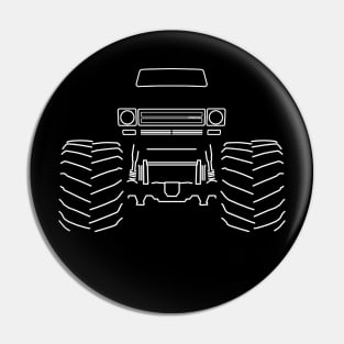 Monster truck IH Scout white outline graphic Pin