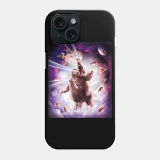 Laser Eyes Space Cat Riding Sloth, Llama - Rainbow Phone Case