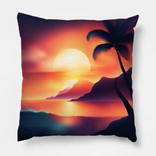 sunset beach Pillow