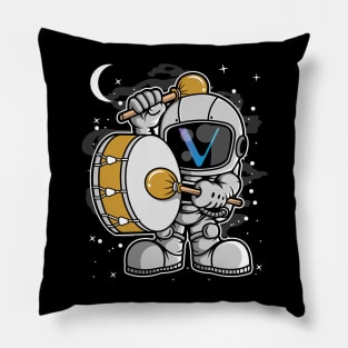 Astronaut Drummer Vechain VET Coin To The Moon Crypto Token Cryptocurrency Blockchain Wallet Birthday Gift For Men Women Kids Pillow