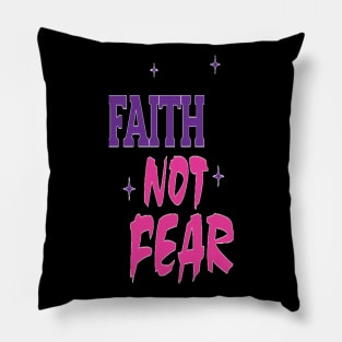 Faith Not Fear Small Logo Pillow