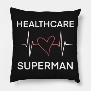 Heartbeat of a Healthcare Superhero Pillow