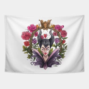 Maleficent Art Deco Watercolour Tapestry