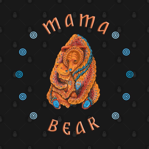 Mama Bear Design, Brown Bear with Cub by FreeSpiritMeg